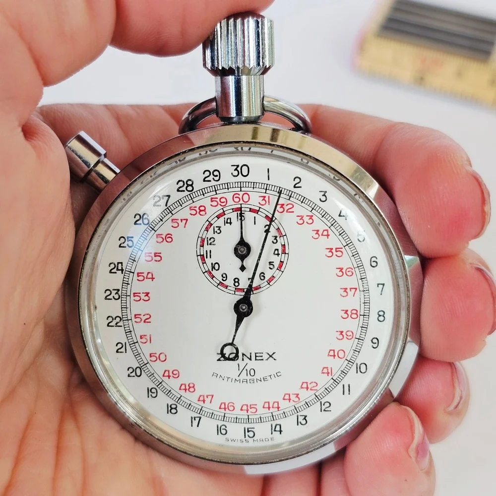 Vintage Zonex Stopwatch Swiss Made 1/10 Antimagnetic Mechanical Analog Timer